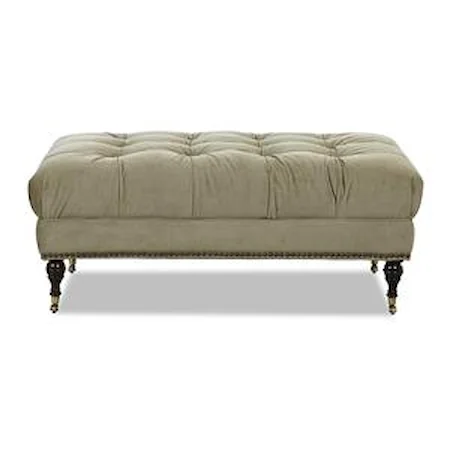 Hilda Accent Ottoman with Tufting and Nailhead Trim